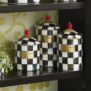 Mackenzie-Childs Courtly Check Canisters –Set of 3, *S-M-L